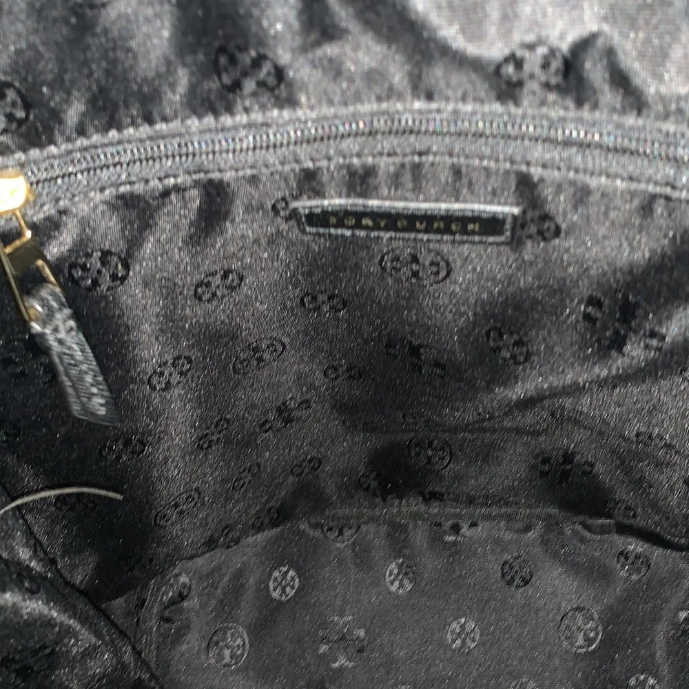 TORY BURCH GORGEOUS DRAWSTRING NYLON MAGNET CLOSE JET BLACK BACKPACK